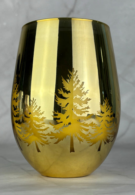 Glass Christmas Candle Gold with gold inner